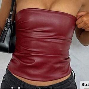 SHEIN Burgundy Crop Top with Chic Design